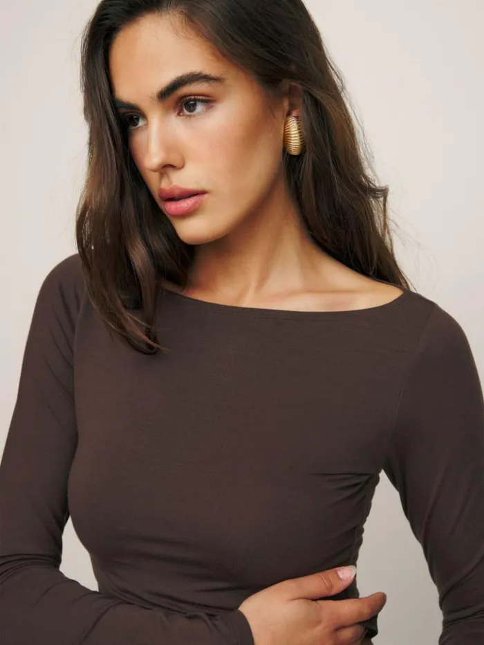 Clothing The Reformation Wiley Knit Top Mole