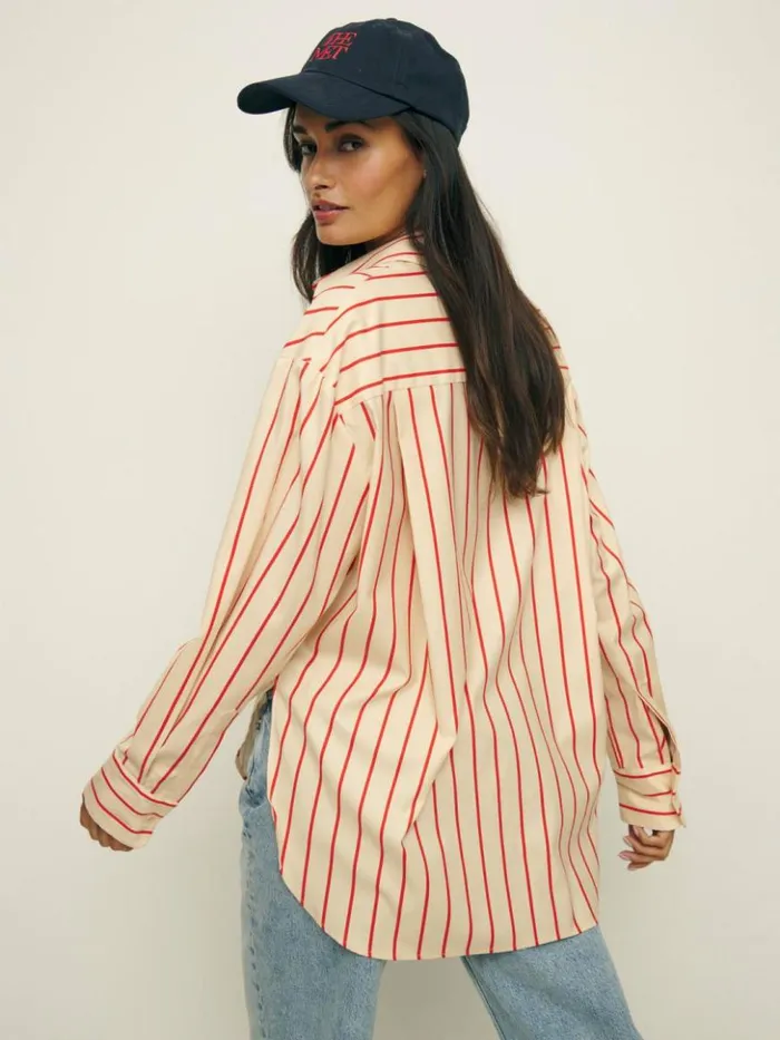 Clothing The Reformation Will Oversized Shirt Resort Stripe