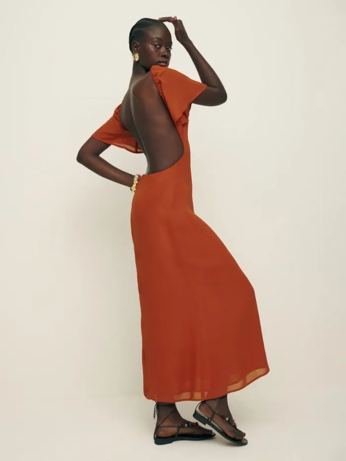 ClothingWeddings The Reformation Coralie Dress Blood Orange