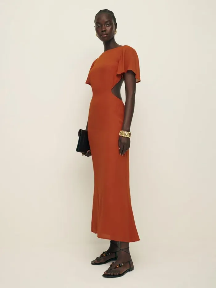 ClothingWeddings The Reformation Coralie Dress Blood Orange
