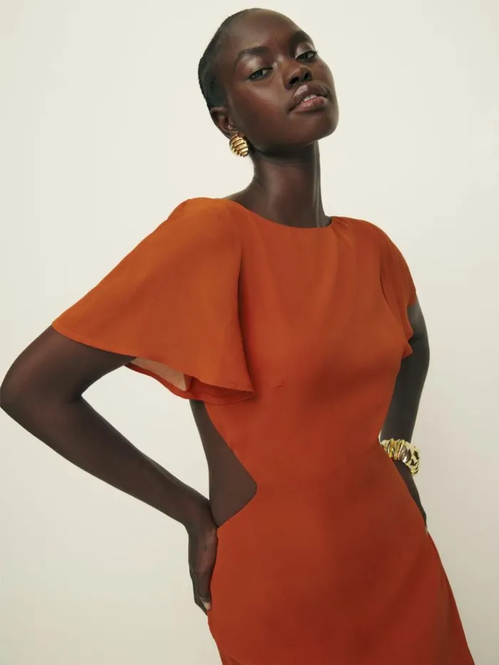 ClothingWeddings The Reformation Coralie Dress Blood Orange