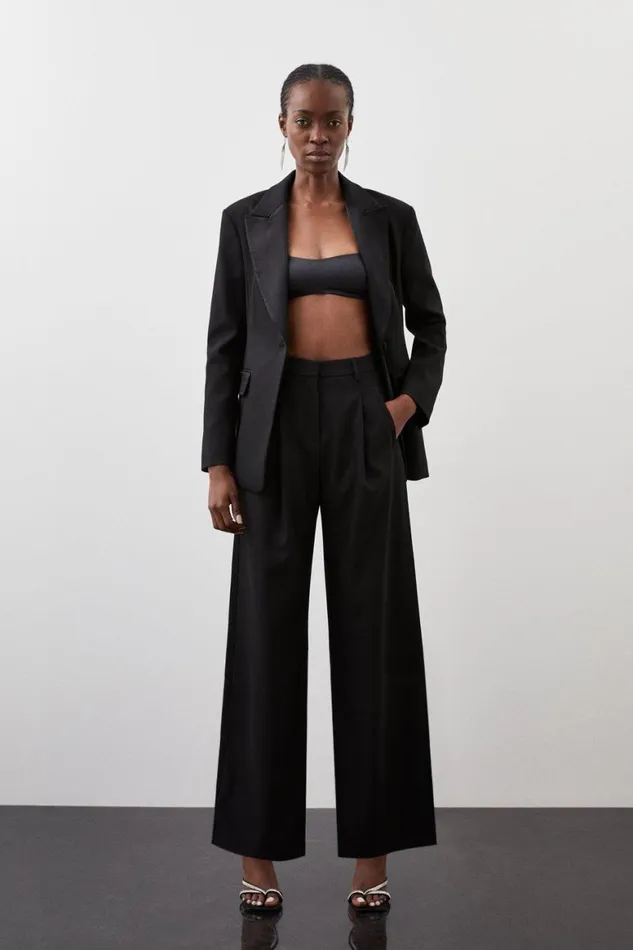 CoOrds Women Karen Millen Tailored Premium Twill Set Black