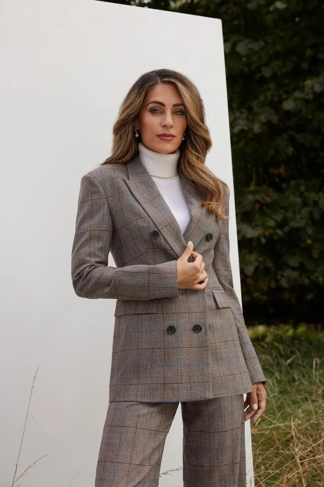 Coats and Jackets Women Karen Millen Lydia Millen Tailored Check Double Breasted Blazer Multi Coats and Jackets Women Karen Millen Lydia Millen Tailored Check Double Breasted Blazer Multi