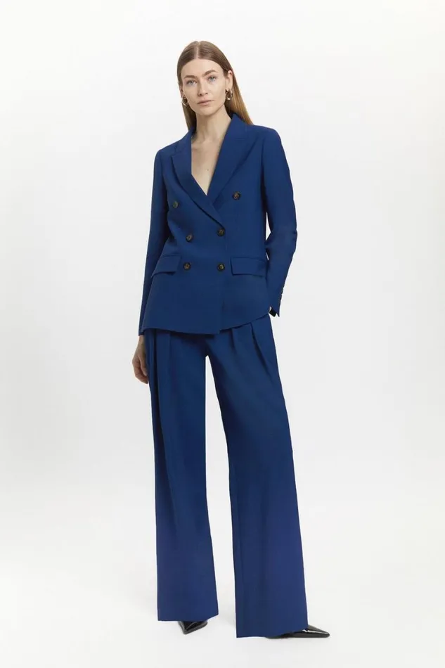 Coats and Jackets Women Karen Millen Polished Stretch Wool Blend Double Breasted Blazer Mid Navy Coats and Jackets Women Karen Millen Polished Stretch Wool Blend Double Breasted Blazer Mid Navy