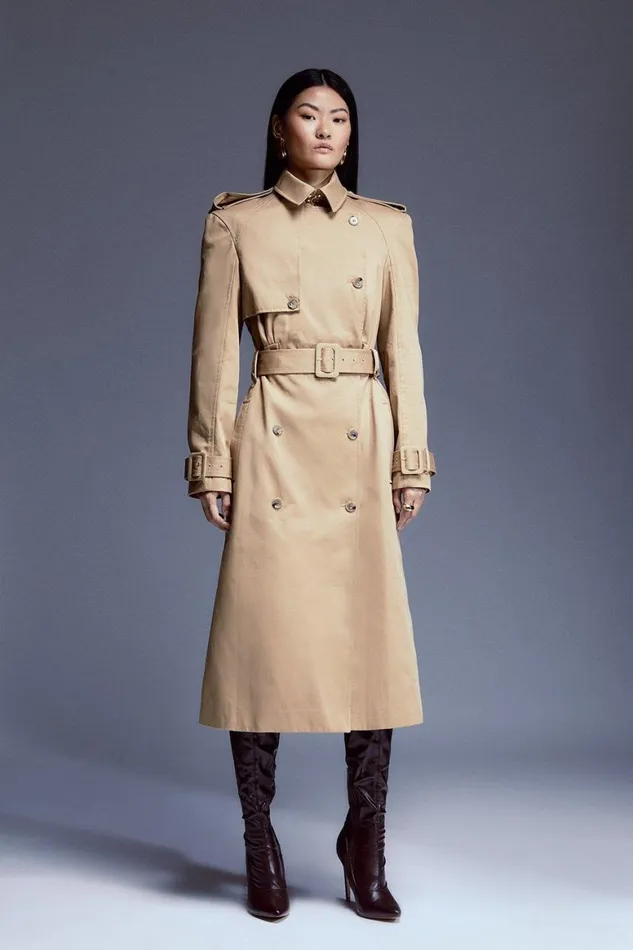 Coats and Jackets Women Karen Millen Tailored Multiway Cotton Trench Coat