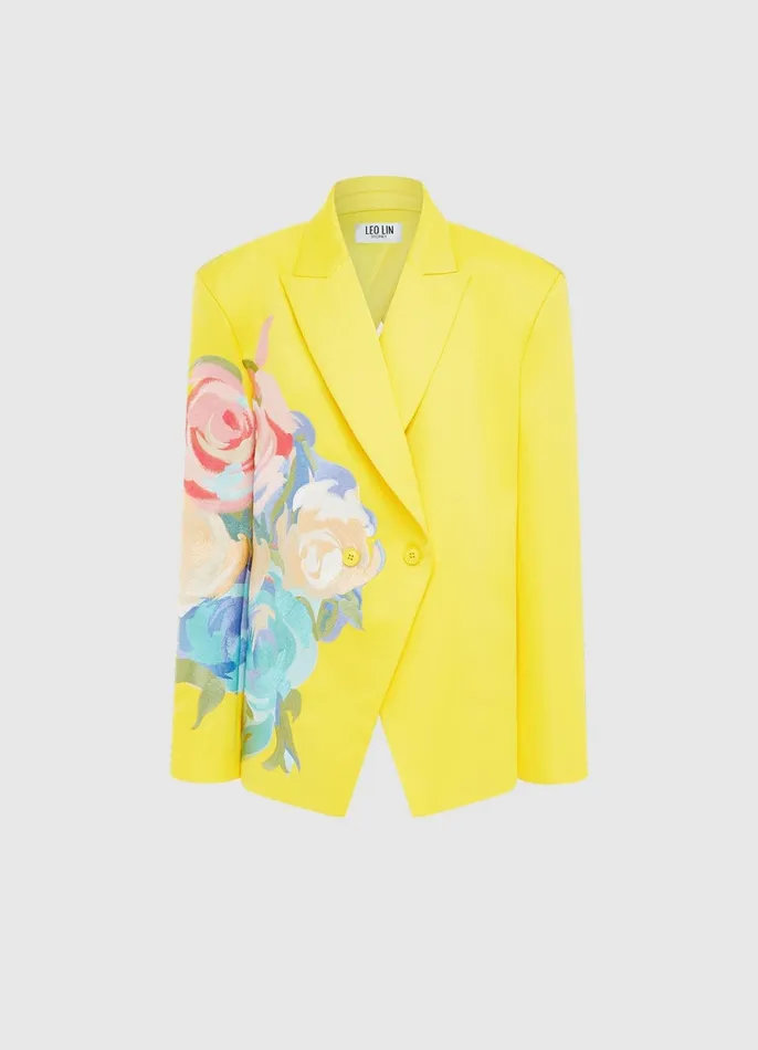 Coats and Jackets Women LEO LIN Jocelyn Embroidered Split Blazer 8211 Bouquet Print Coats and Jackets Women LEO LIN Jocelyn Embroidered Split Blazer 8211 Bouquet Print
