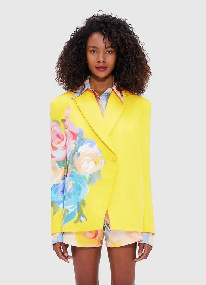 Coats and Jackets Women LEO LIN Jocelyn Embroidered Split Blazer 8211 Bouquet Print