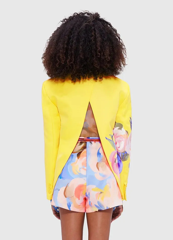 Coats and Jackets Women LEO LIN Jocelyn Embroidered Split Blazer 8211 Bouquet Print