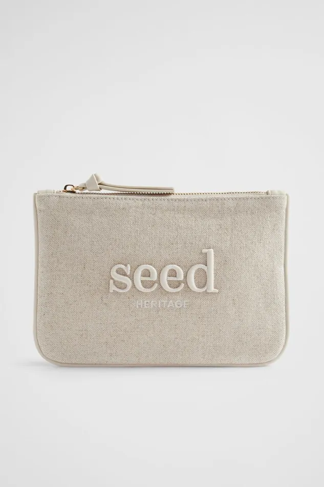 Cosmetic Bags Woman Seed Heritage Seed Pouch Stone Natural