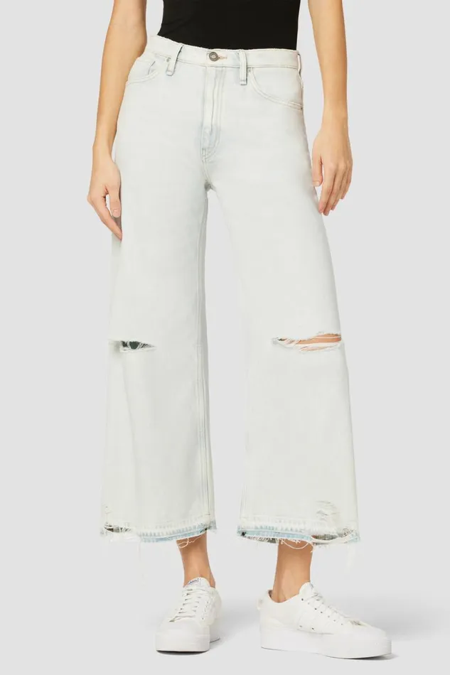 Cropped Women Hudson Jeans Jodie Wide Leg Crop Jean Worthy Destructed
