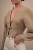 Cult Gaia Casella Knit Cardigan Champagne Melange Women Knits Cult Gaia Casella Knit Cardigan Champagne Melange Women Knits