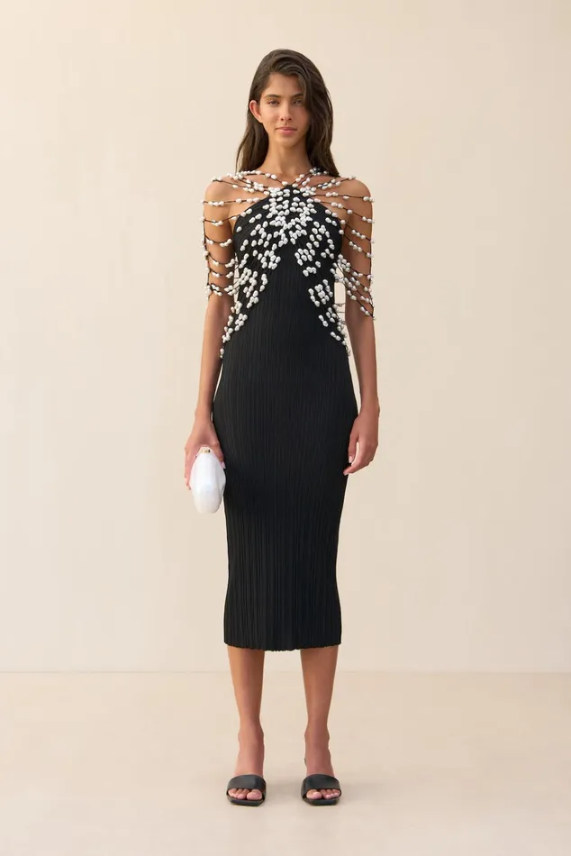 Cult Gaia Cecelia Knit Dress Black Women Dresses
