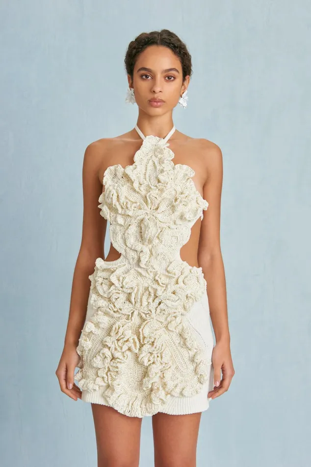 Cult Gaia Elisse Crochet Dress Off White Women Dresses