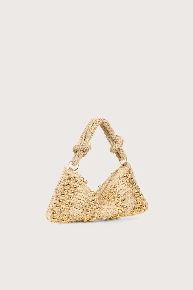 Cult Gaia Hera Nano Shoulder Bag Natural Raffia Women Mini Bags
