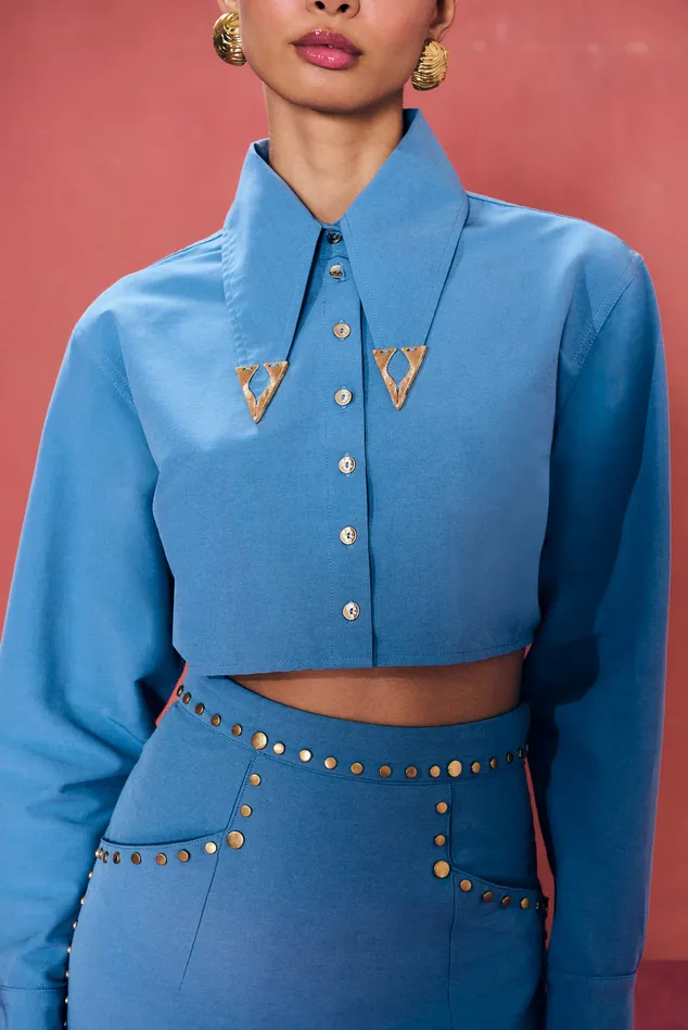 Cult Gaia Monique Top Dusted Indigo Women Tops
