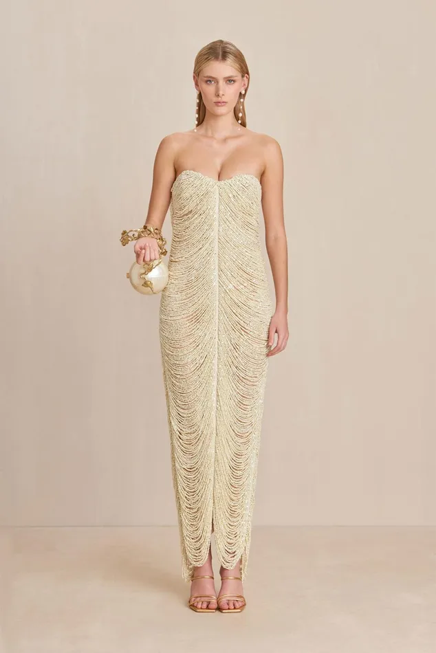 Cult Gaia Santiaga Gown Off White Women Dresses