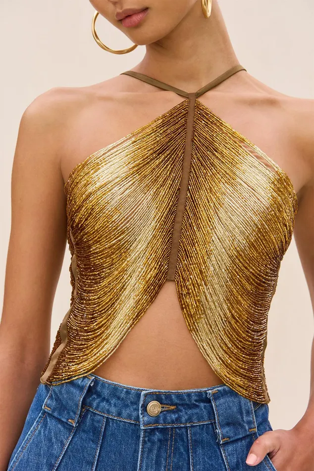 Cult Gaia Tala Top Bronze Women Tops