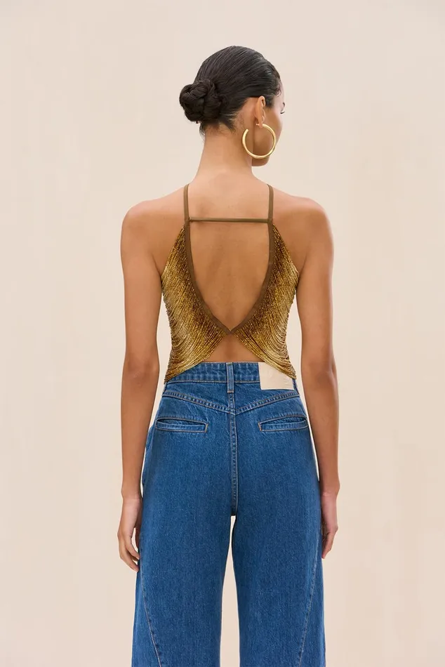 Cult Gaia Tala Top Bronze Women Tops