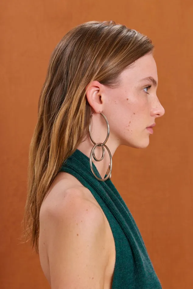 Cult Gaia Tria Small Earring Shiny Silver Women Earrings