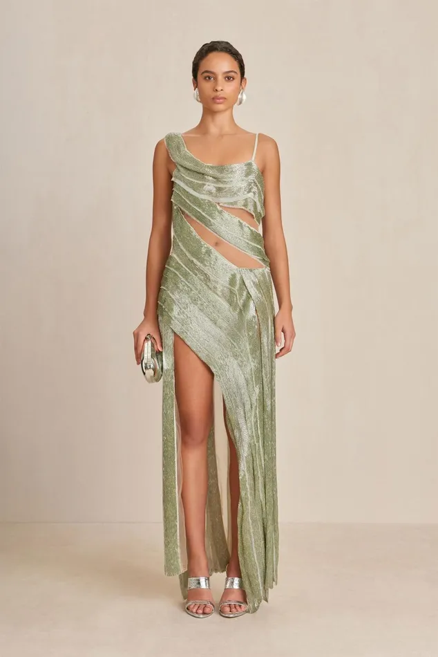 Cult Gaia Whitney Gown Light Honeydew Women Dresses
