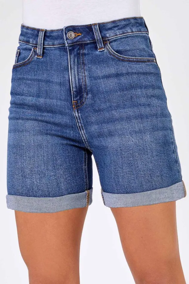 Denim Stretch Denim Mom Shorts Women Roman Coords