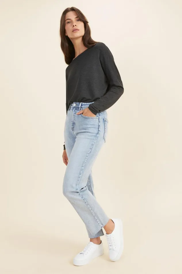 Denim Woman Seed Heritage Core Straight Leg Jean Light Sky Denim