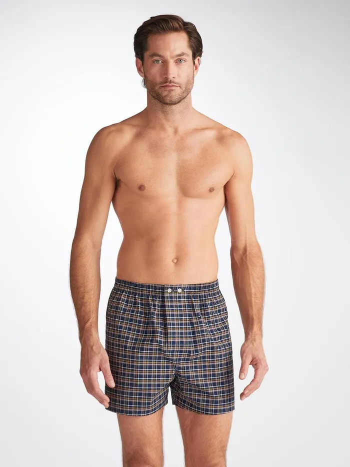 Derek Rose Classic Fit Boxers Barker 37 Cotton Navy Men Classic Fit Boxer Shorts Derek Rose Classic Fit Boxers Barker 37 Cotton Navy Men Classic Fit Boxer Shorts