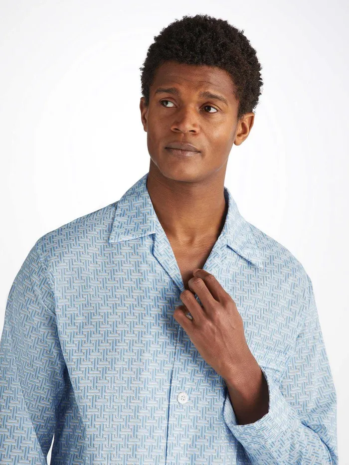 Derek Rose Classic Fit Pajamas Ledbury 72 Cotton Batiste Blue Men Cotton Pajamas Derek Rose Classic Fit Pajamas Ledbury 72 Cotton Batiste Blue Men Cotton Pajamas