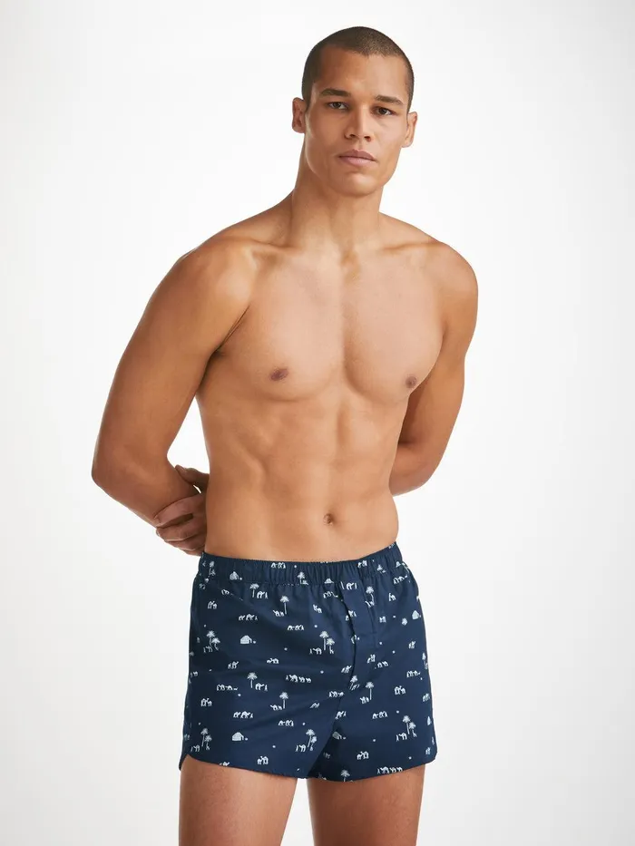 Derek Rose Modern Fit Boxers Nelson 99 Cotton Batiste Navy Men Modern Fit Boxer Shorts Derek Rose Modern Fit Boxers Nelson 99 Cotton Batiste Navy Men Modern Fit Boxer Shorts