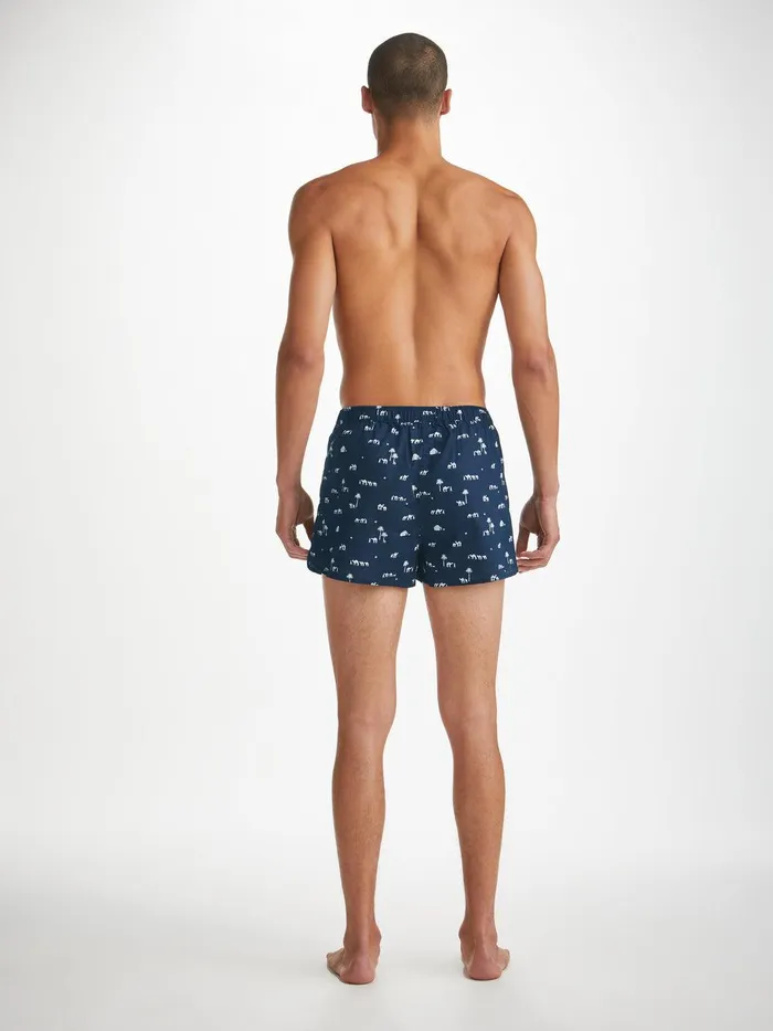 Derek Rose Modern Fit Boxers Nelson 99 Cotton Batiste Navy Men Modern Fit Boxer Shorts