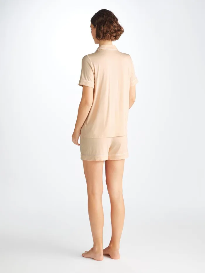 Derek Rose Short Pajamas Lara Micro Modal Stretch Cream Women Jersey Pajamas