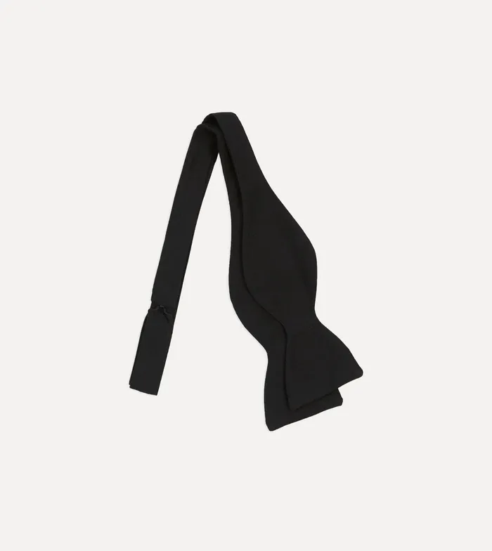 Drake039s Black SelfTie Silk Butterfly Bow Tie Men Plain Ties