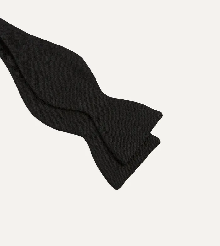 Drake039s Black SelfTie Silk Butterfly Bow Tie Men Plain Ties