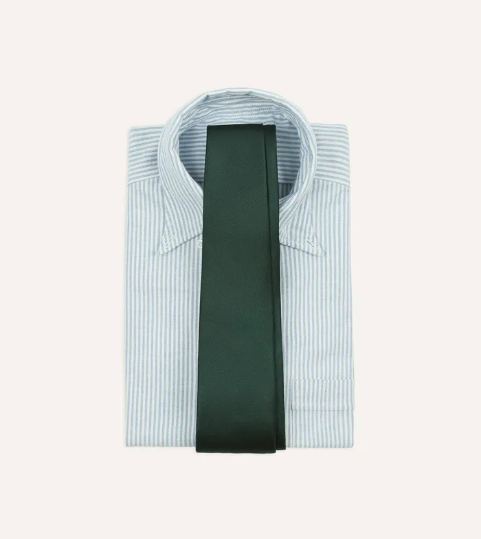Drake039s Bottle Green 50oz Silk Twill Tipped Tie Men Plain Ties