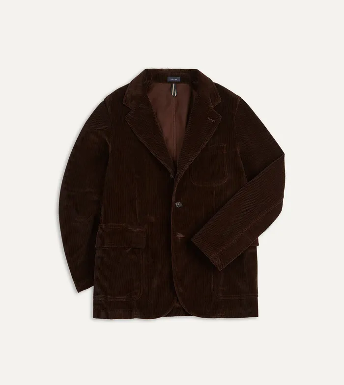 Drake039s Brown Cotton Corduroy Games Blazer Mk I Men Blazers