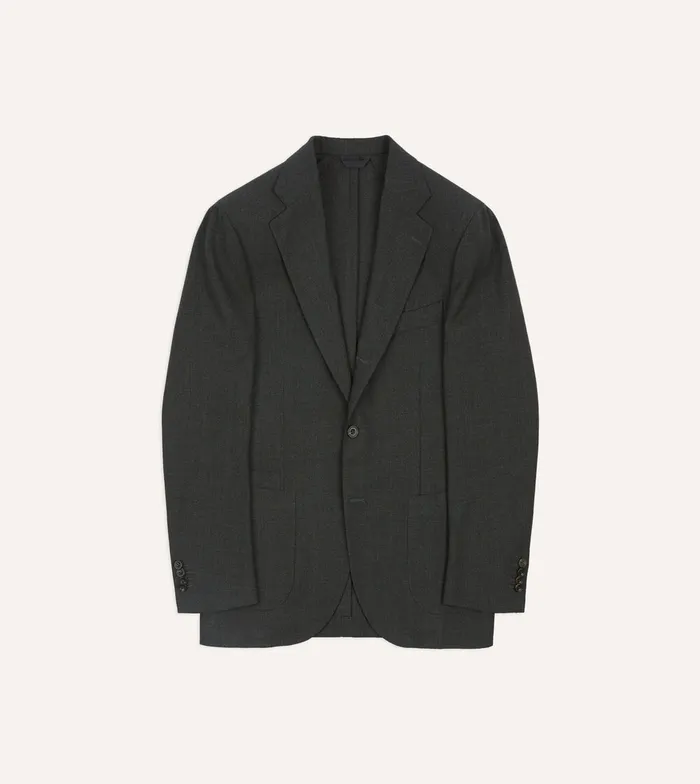 Drake039s Charcoal Tropical Wool Tailored Jacket Men Suits
