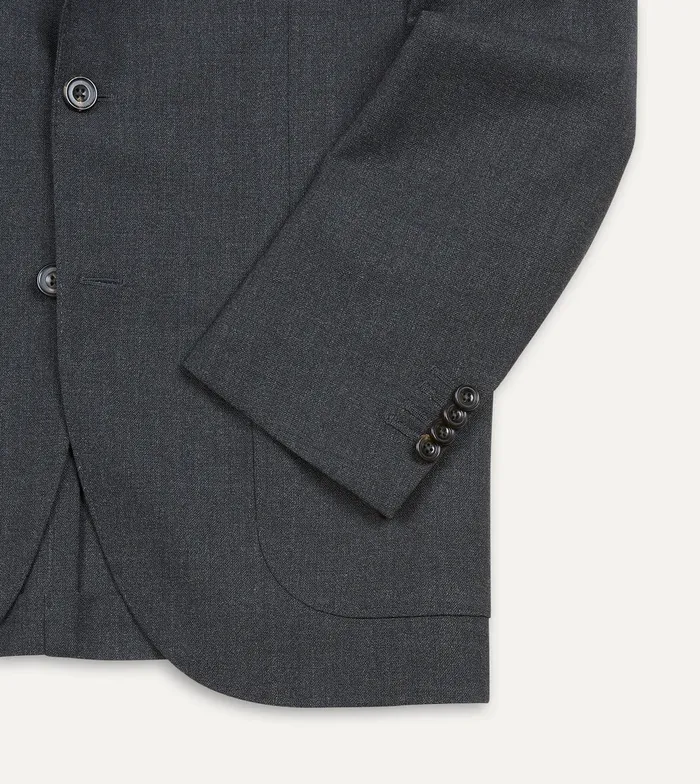 Drake039s Charcoal Tropical Wool Tailored Jacket Men Suits
