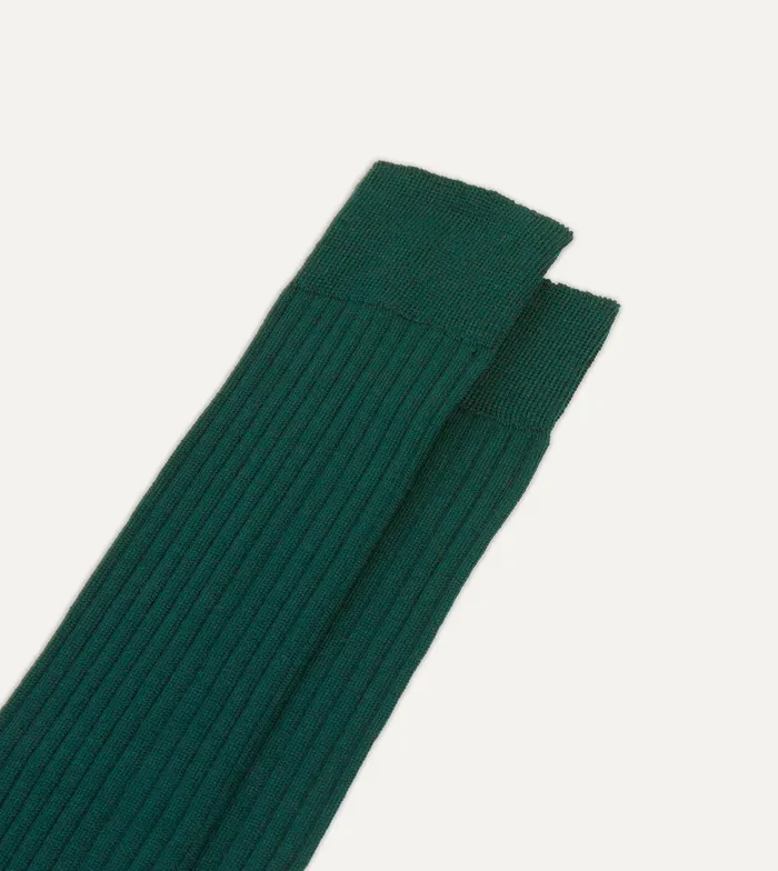 Drake039s Dark Green Wool OverTheCalf Socks Men Boxer Shorts and Socks