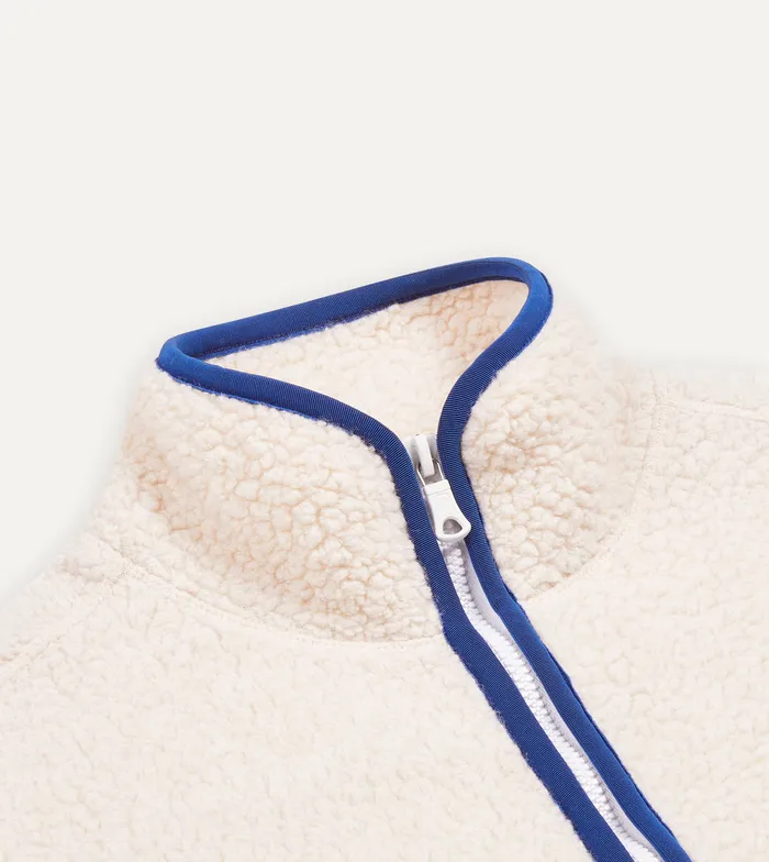 Drake039s Ecru Boucle Wool Zip Fleece Jacket Men Fleeces