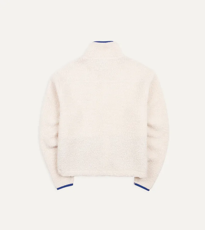 Drake039s Ecru Boucle Wool Zip Fleece Jacket Men Fleeces