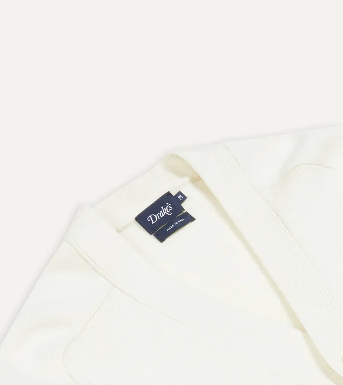 Drake039s Ecru Lambswool 6 Button Cardigan Men Knitwear