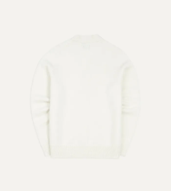 Drake039s Ecru Lambswool 6 Button Cardigan Men Knitwear