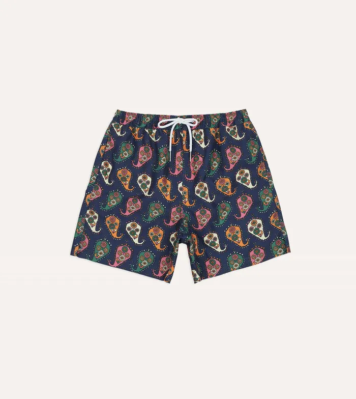 Drake039s Geometric Paisley Print Nylon Drawstring Swim Shorts Men Swim Shorts Drake039s Geometric Paisley Print Nylon Drawstring Swim Shorts Men Swim Shorts