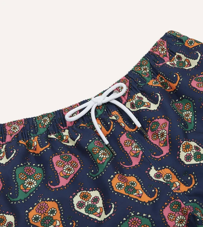 Drake039s Geometric Paisley Print Nylon Drawstring Swim Shorts Men Swim Shorts