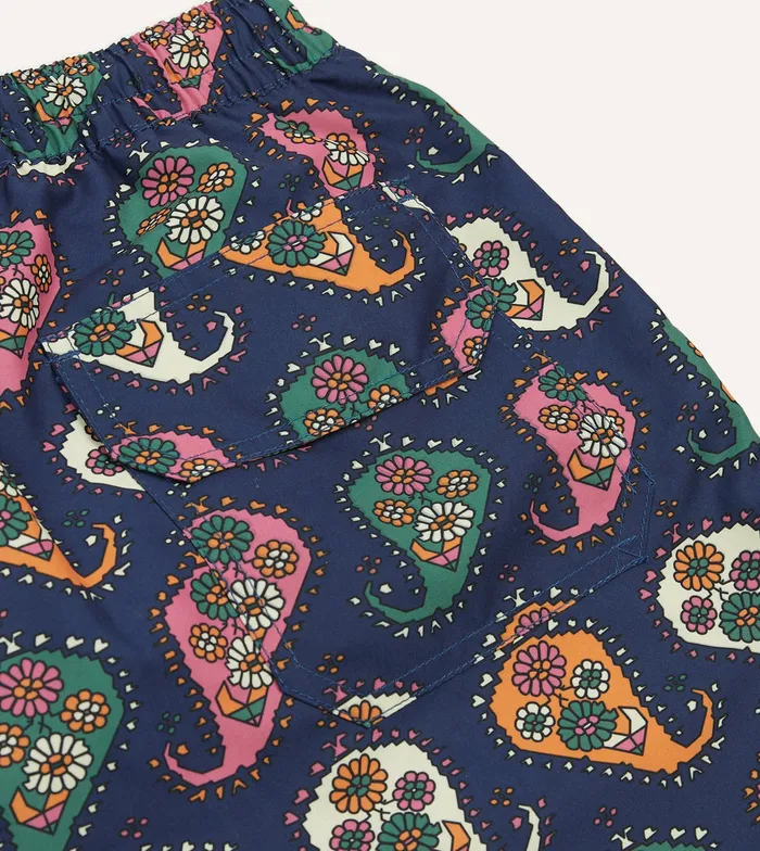 Drake039s Geometric Paisley Print Nylon Drawstring Swim Shorts Men Swim Shorts