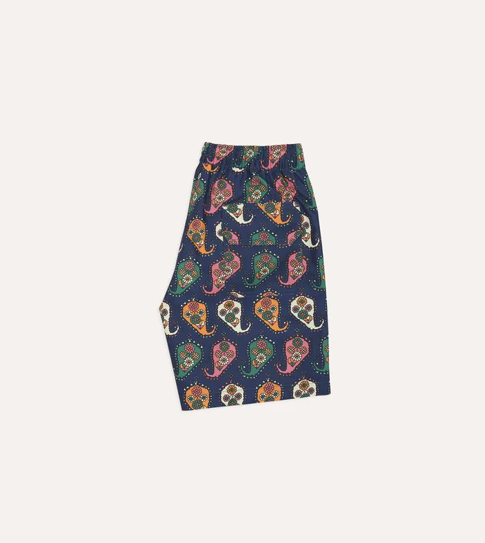 Drake039s Geometric Paisley Print Nylon Drawstring Swim Shorts Men Swim Shorts