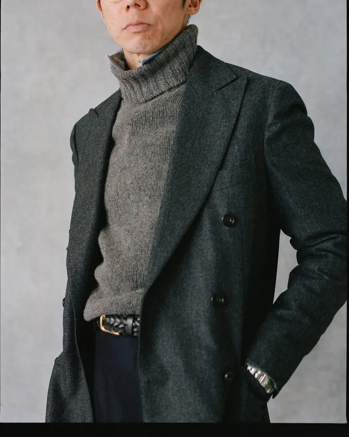 Drake039s Grey Wool Flannel DoubleBreasted Tailored Jacket Men Suits