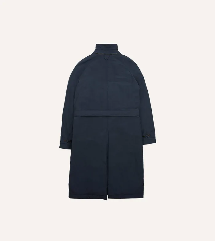 Drake039s Navy Quilted Overcoat Men Coats and Jackets