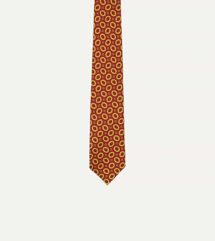 Drake039s Red Flower Print 40oz Madder Silk Tipped Tie Men Patterned Ties