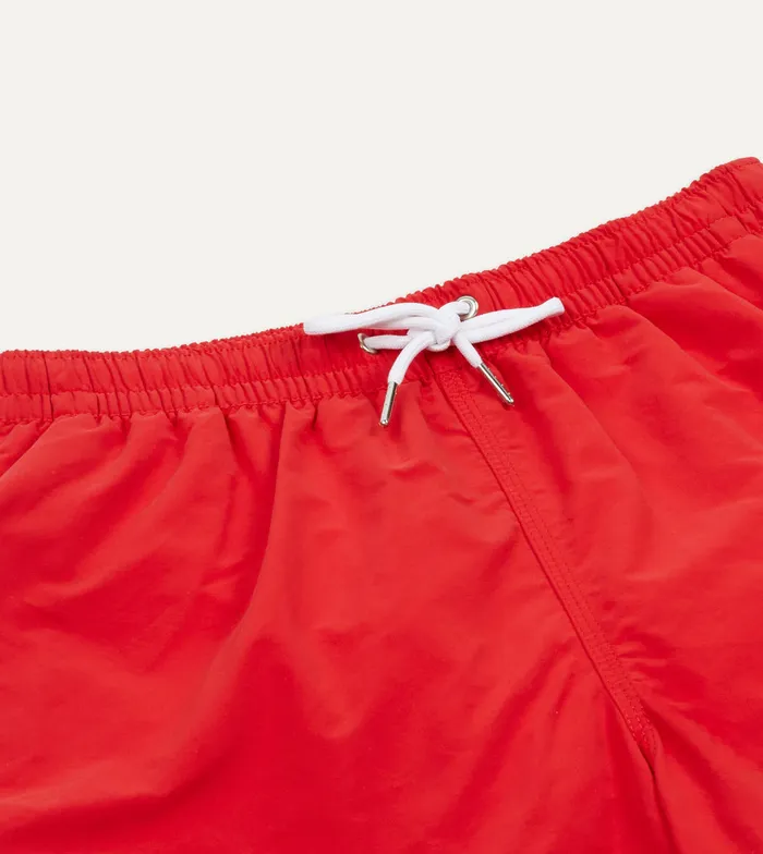 Drake039s Red Nylon Drawstring Swim Shorts Men Swim Shorts